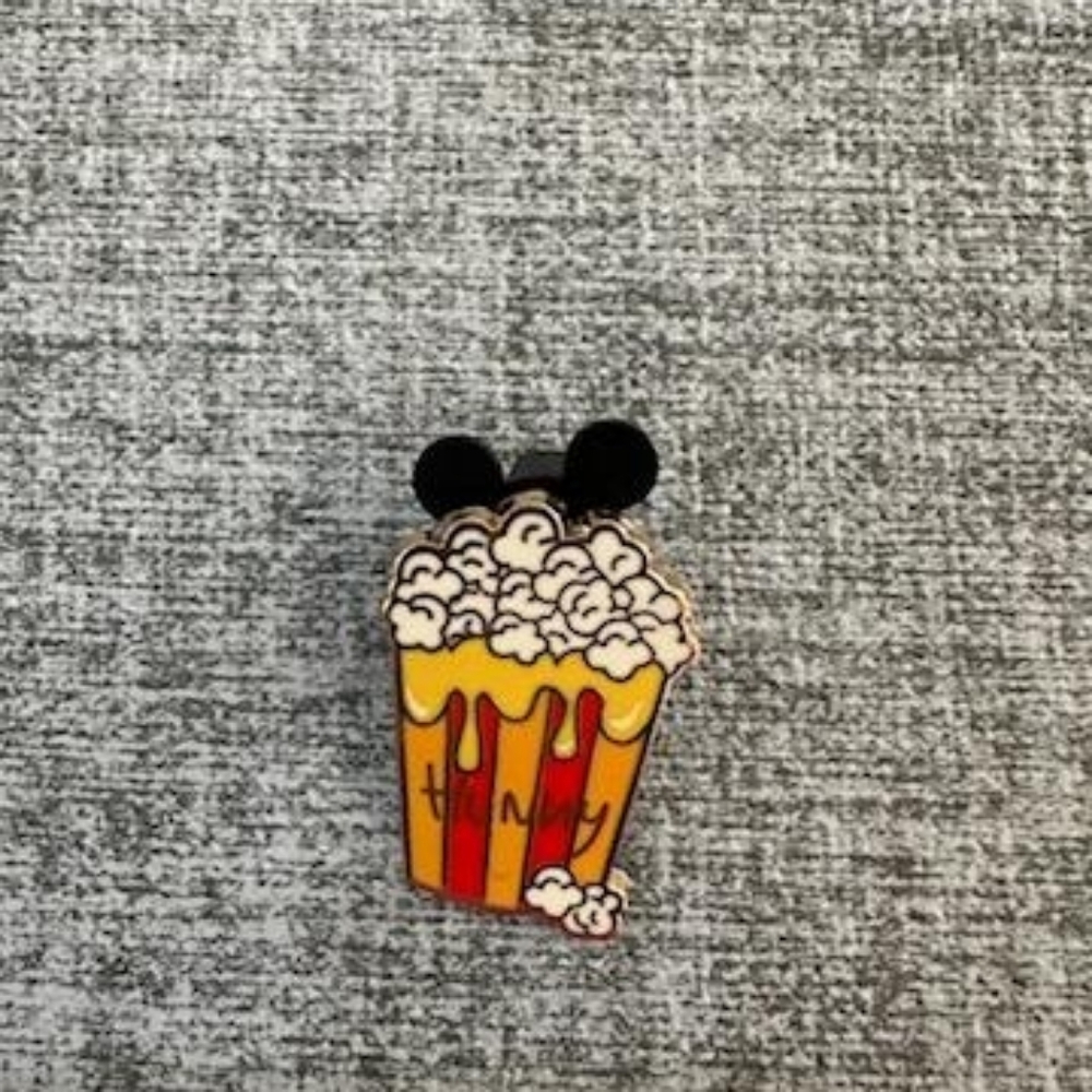Popcorn Pooh Enamel Pin with Mouse Ears